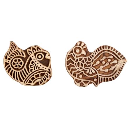Set of 2 Piece New Mix Wooden Printing Block